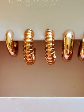 Laundry By Shelli Segal Gold Hoop Earring Trio